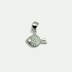 925 Silver CZ Fish Pendant Charm