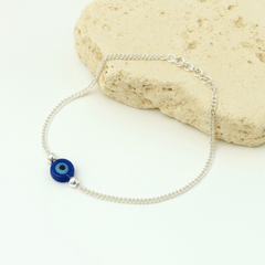 925 Silver Evil Eye Protection Bracelet – Minimal Charm