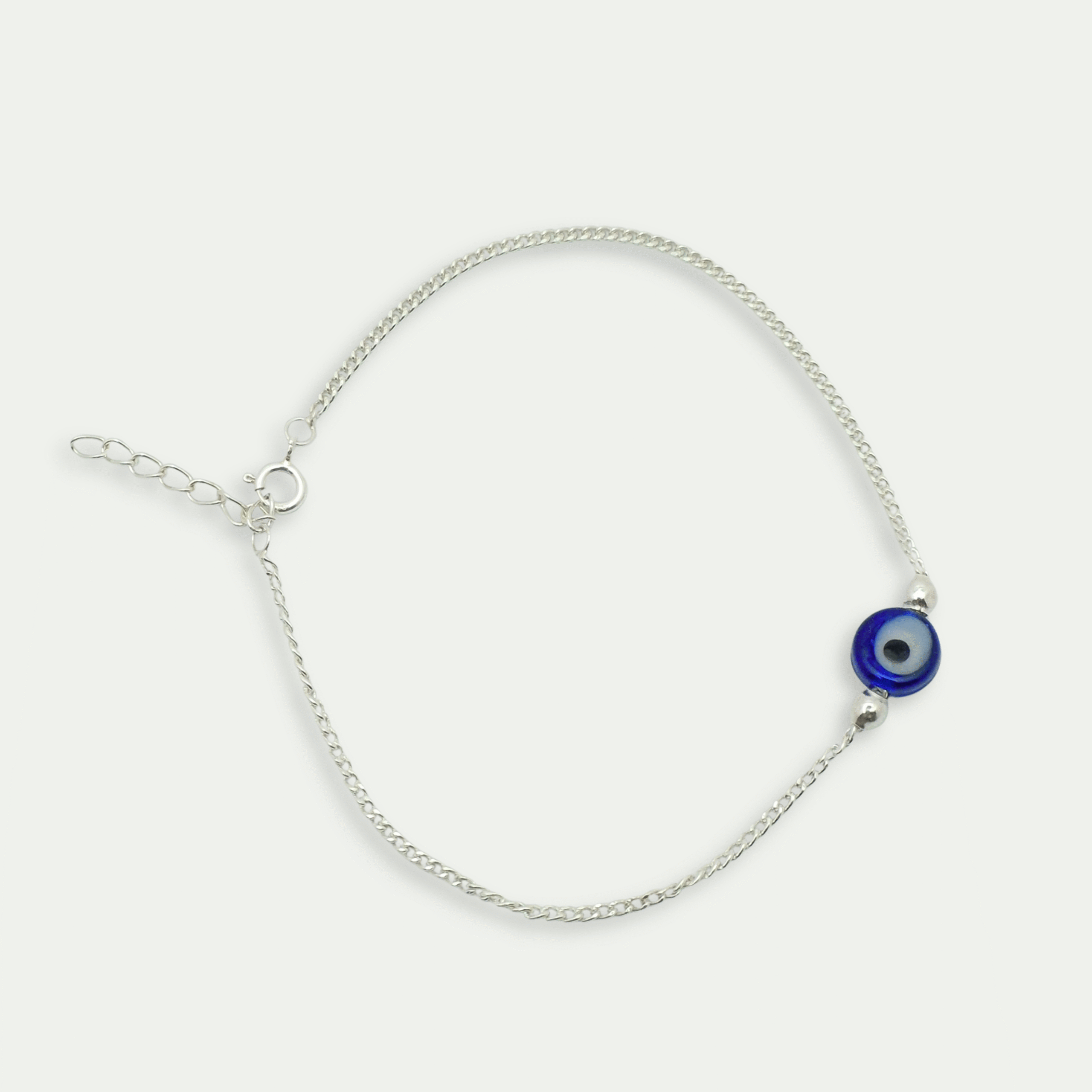 925 Silver Evil Eye Protection Bracelet – Minimal Charm