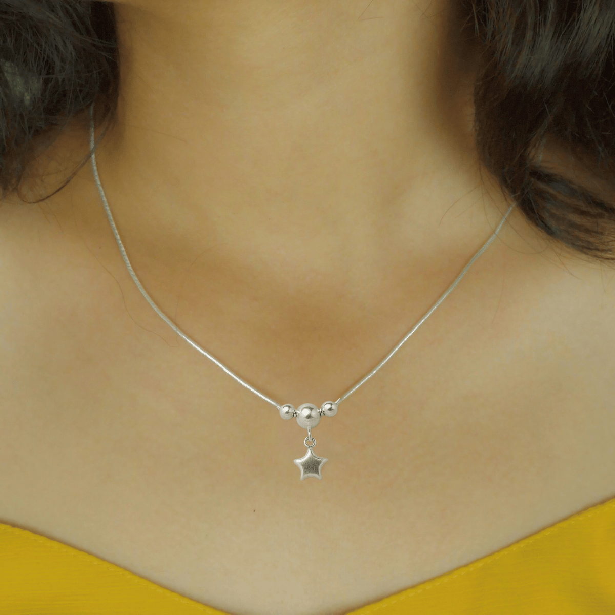 925 Silver Star Charm Pendant Necklace for Women