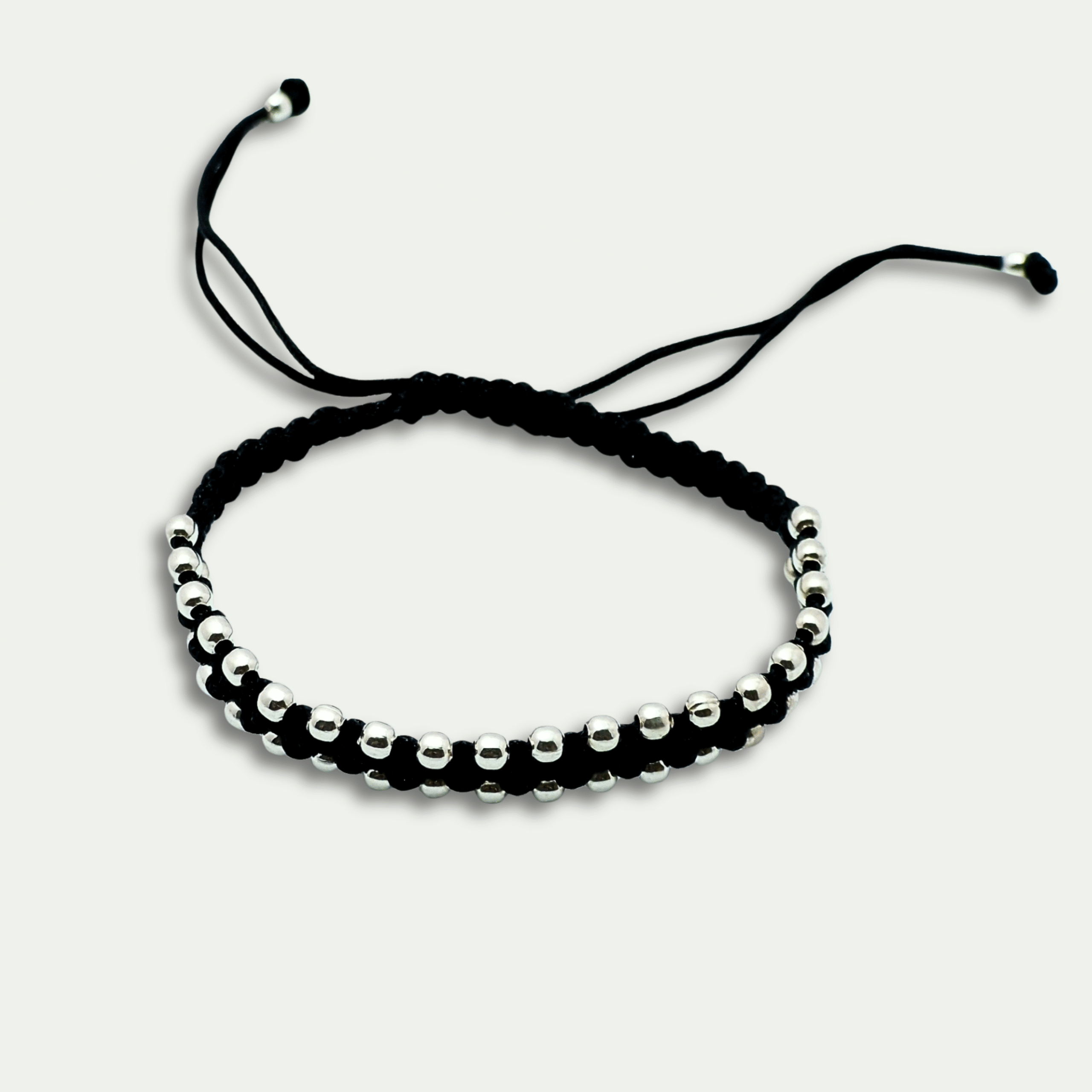 Nazariya Black Thread Bracelet with 925 Silver Beads – (Pack of 2)