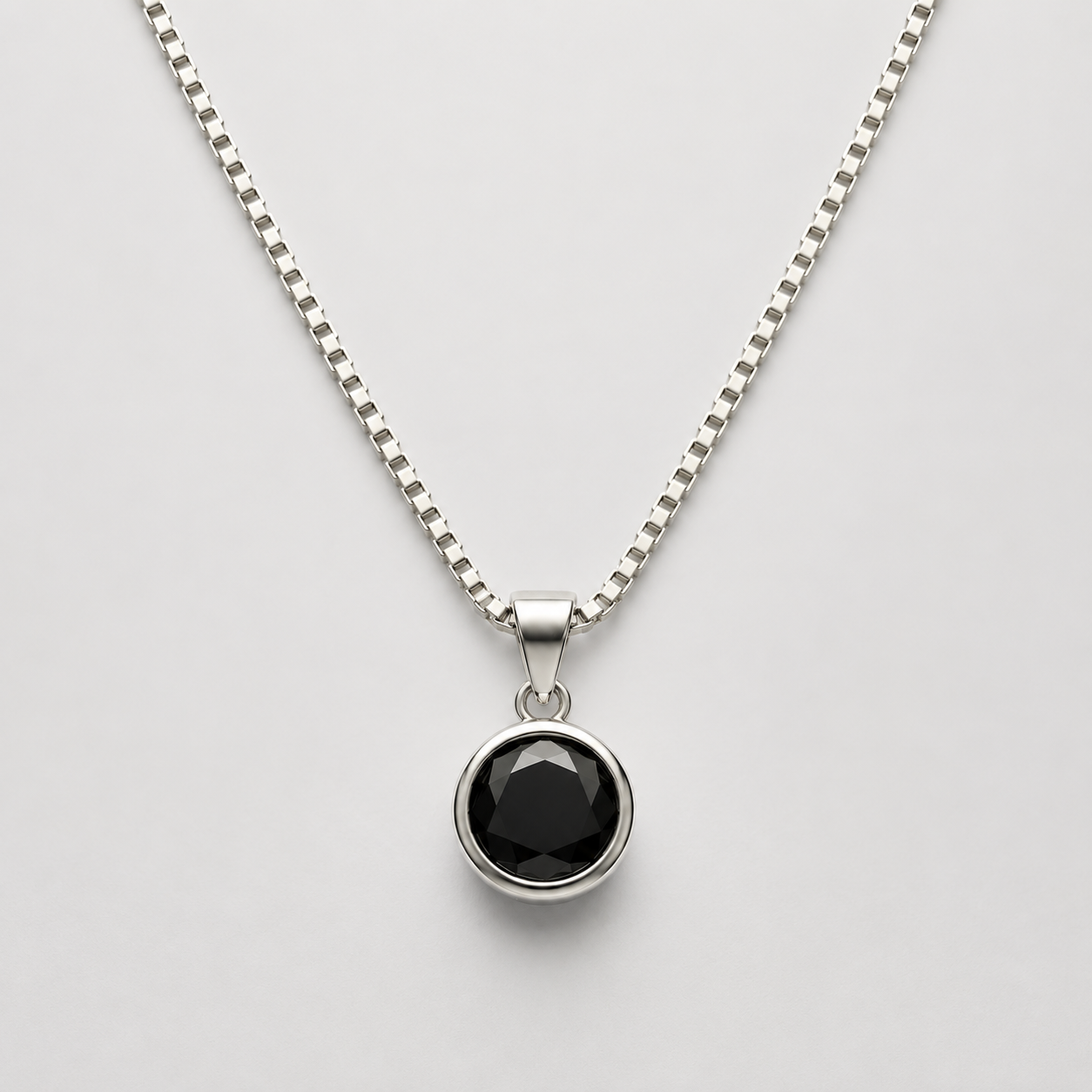 Men's Noir Crystal Pendant in 925 Sterling Silver
