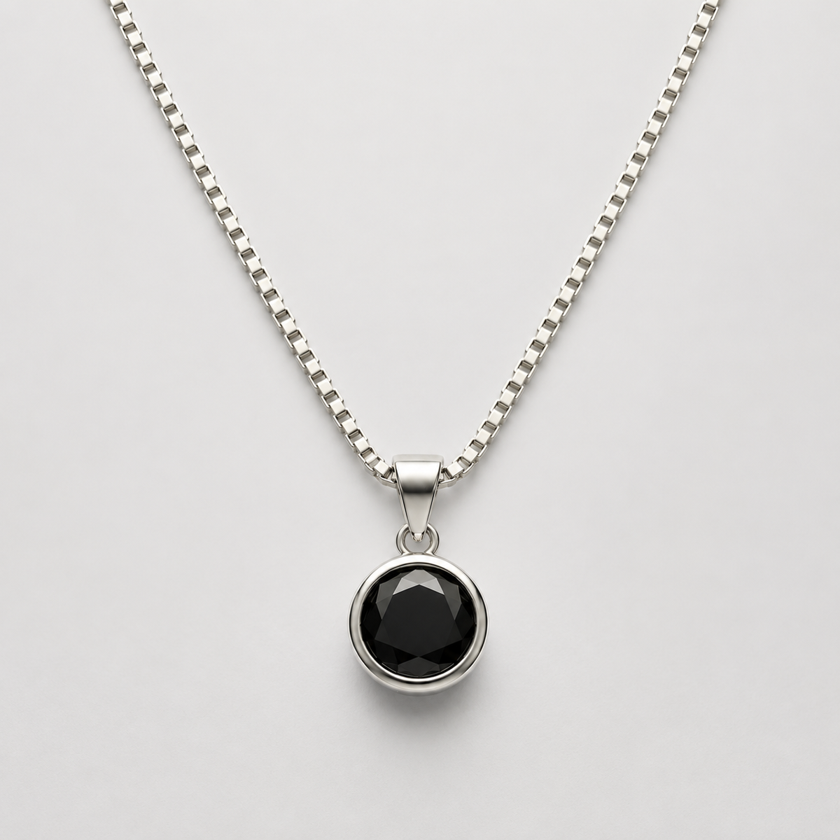 Men's Noir Crystal Pendant in 925 Sterling Silver