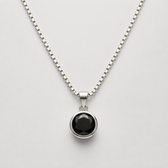 Men's Noir Crystal Pendant in 925 Sterling Silver