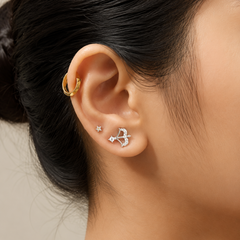 Crystal Bow Studs in 925 Sterling Silver