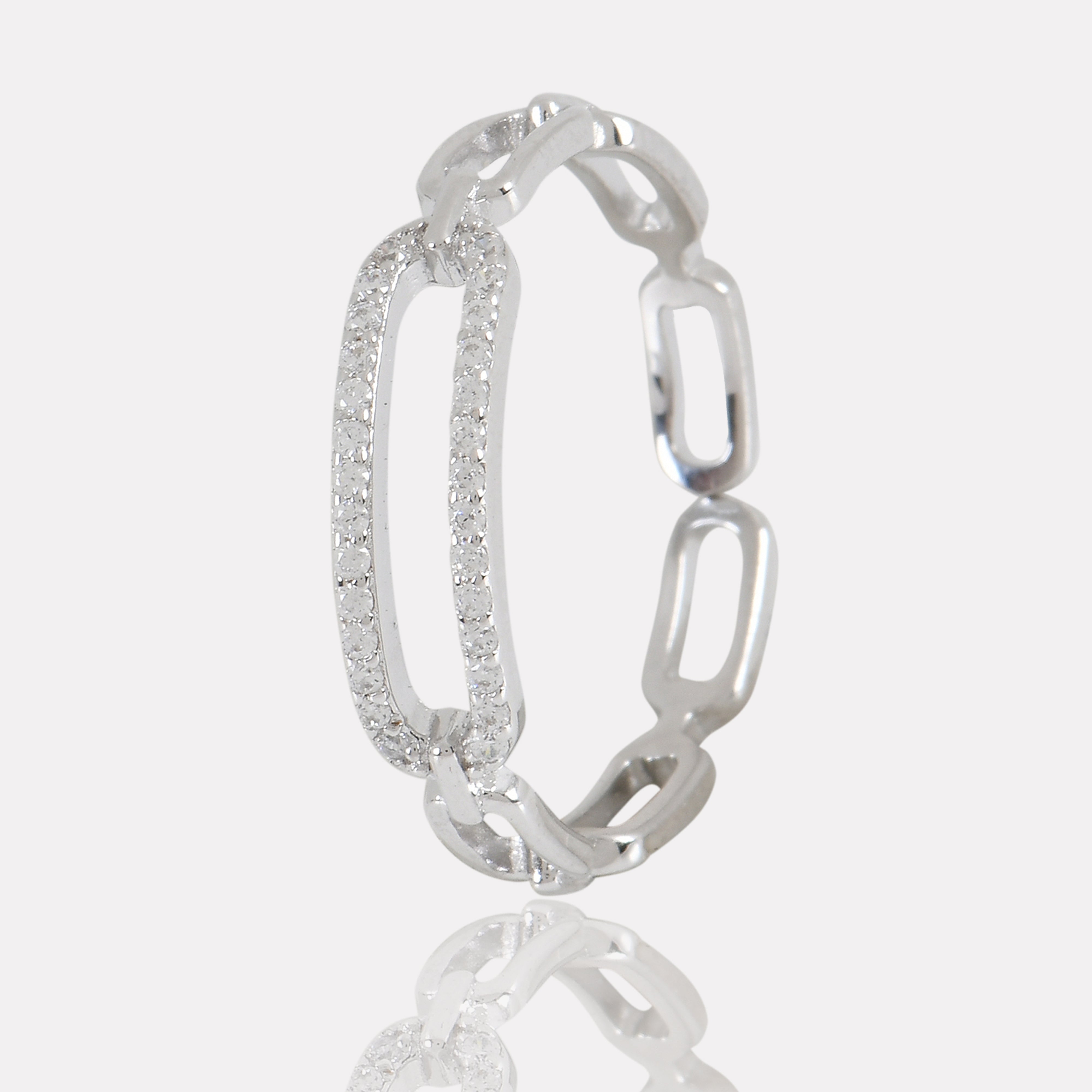 The Sparkle Link Sterling Silver Ring