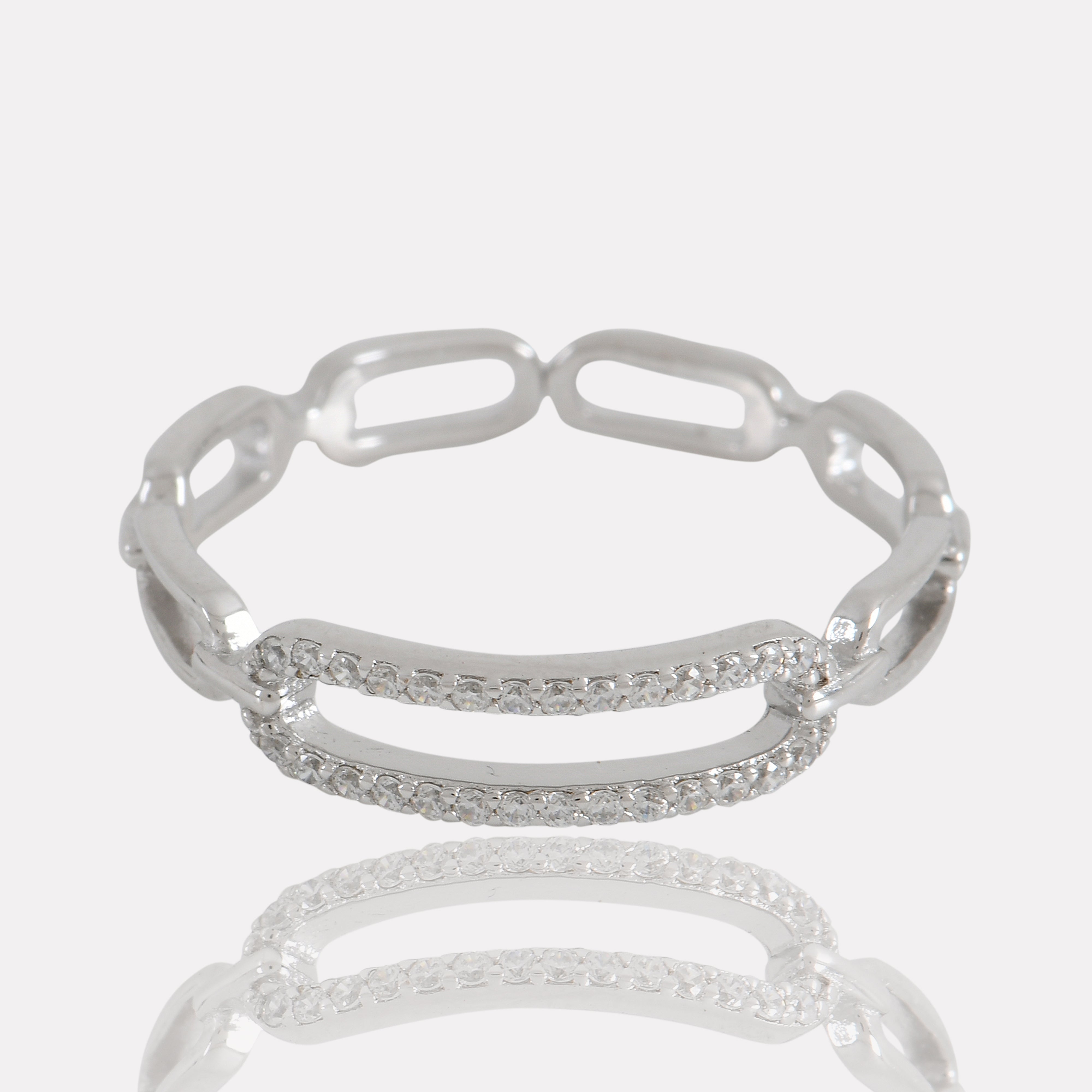 The Sparkle Link Sterling Silver Ring