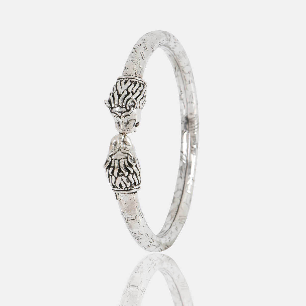 Oxidised Tiger Head 925 Silver Bracelet