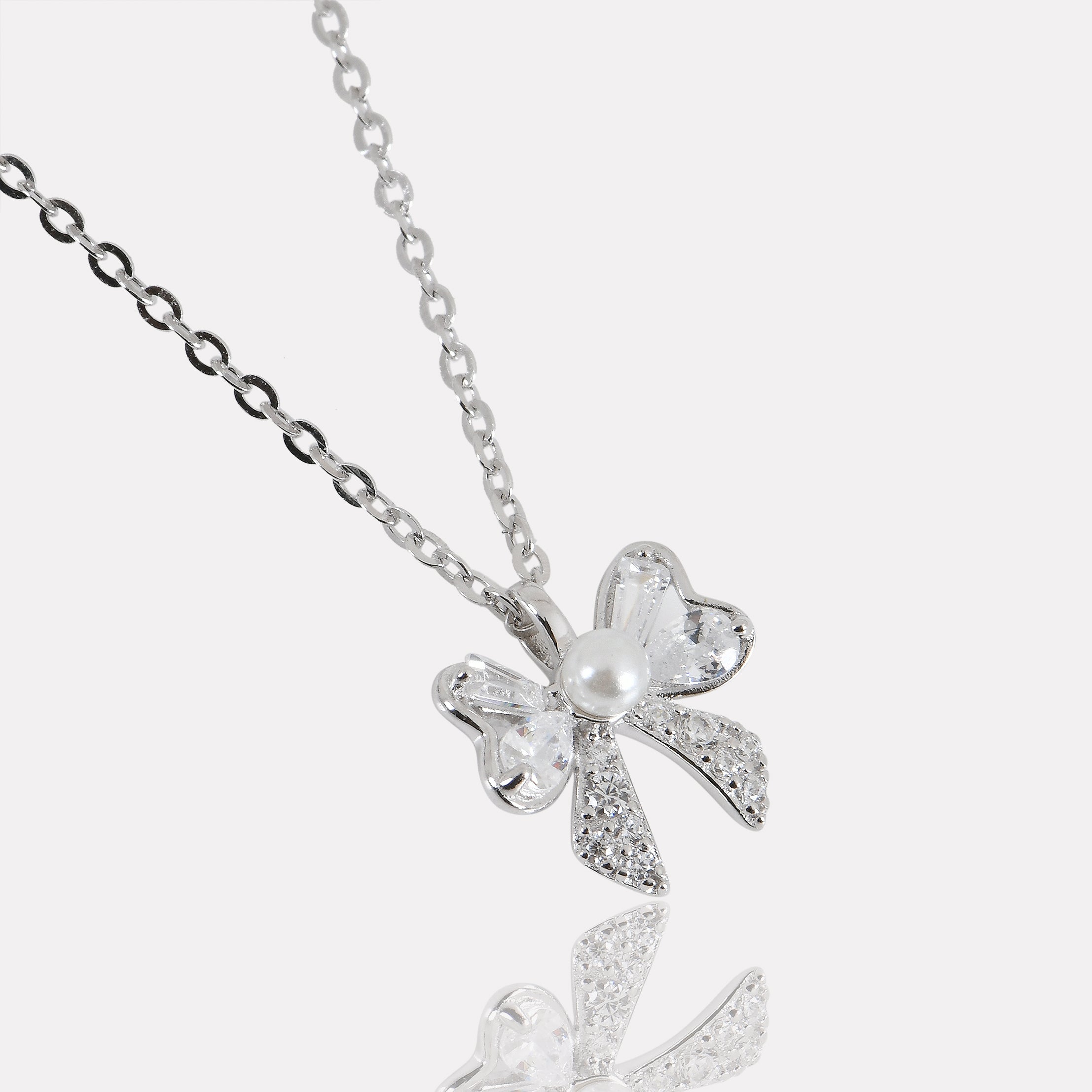 The Bow Sparkle 925 Silver Necklace