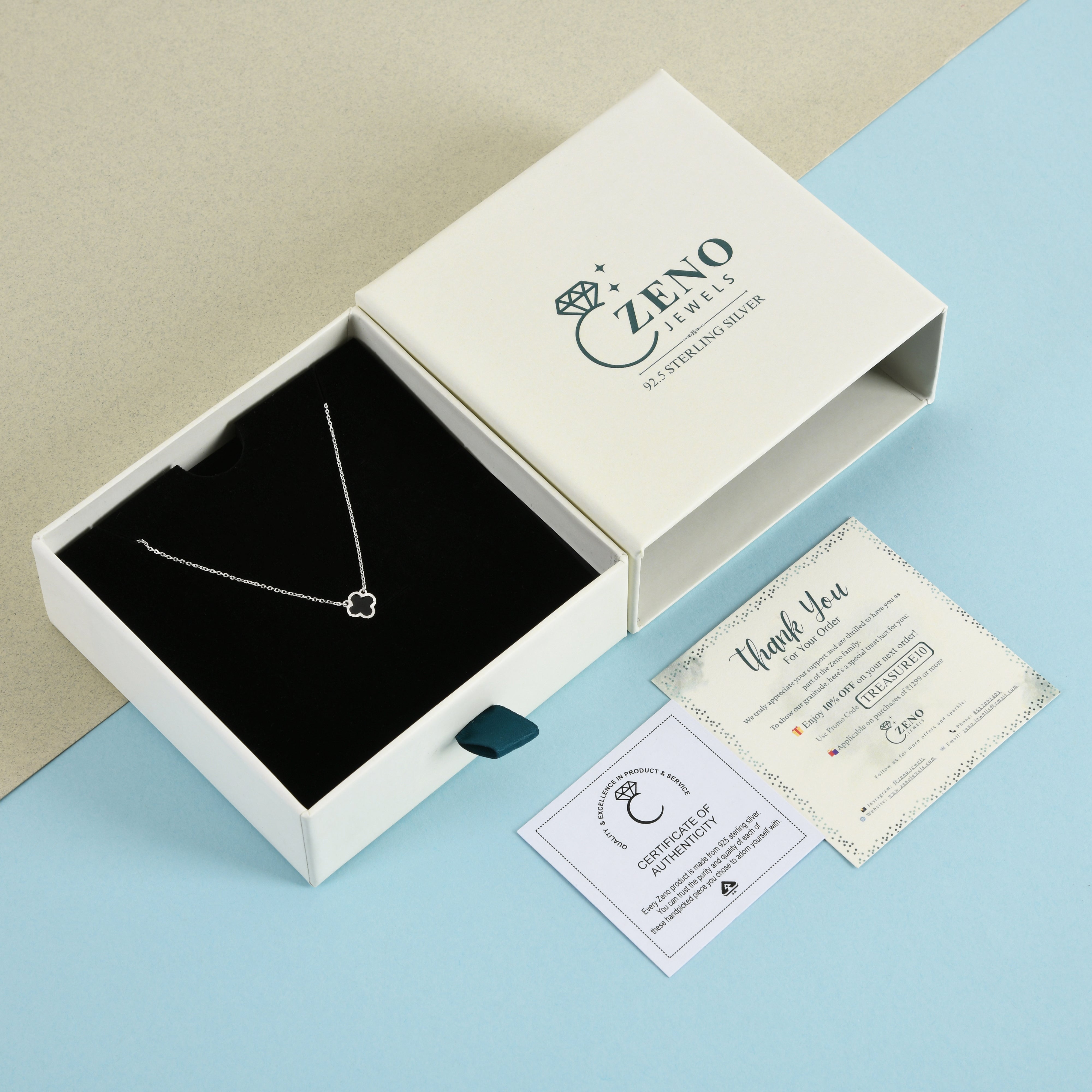 Black Clover 925 Silver Pendant