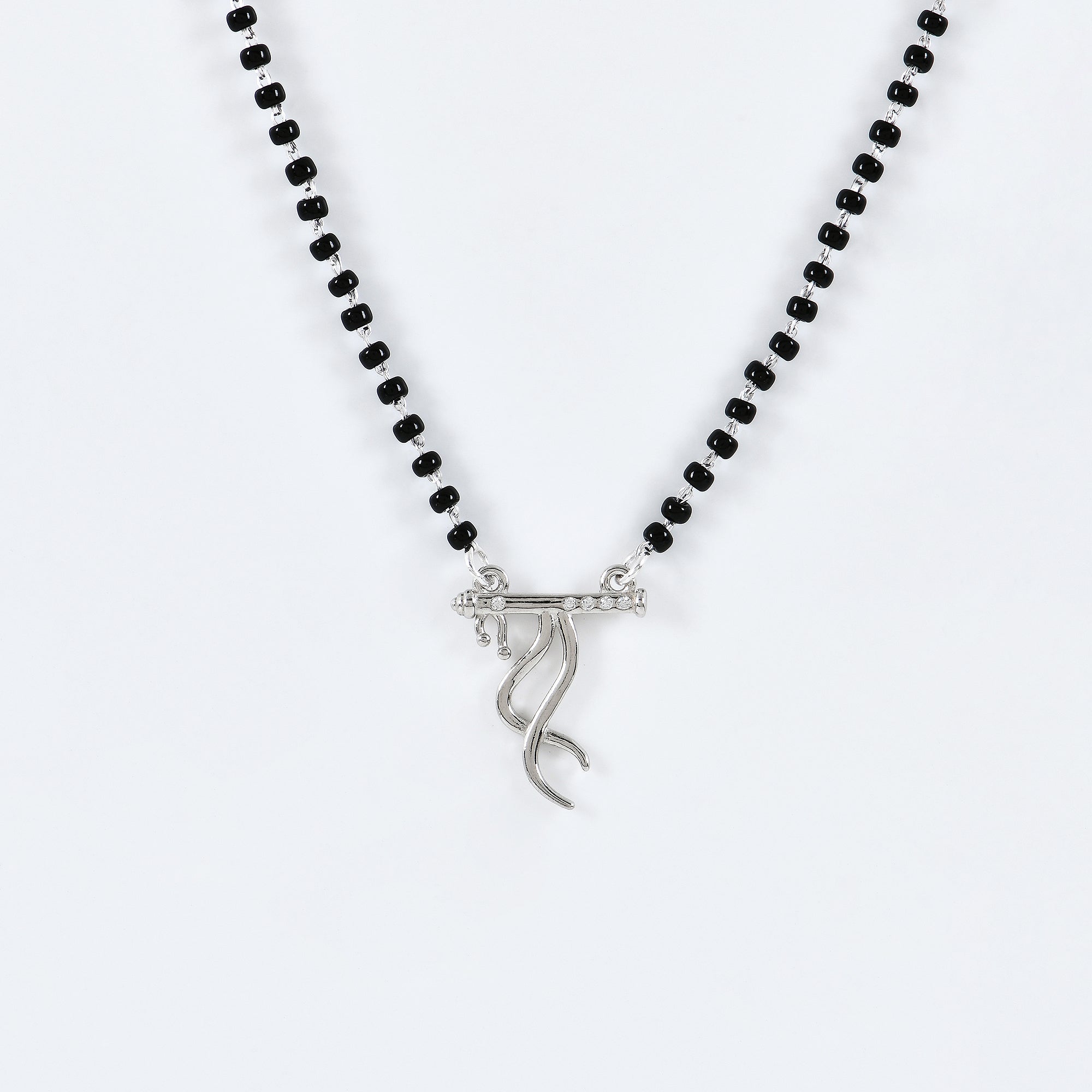 Bansuri Link Mangalsutra in 925 Sterling Silver