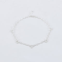 Cresent Moon Anklet in  925 Sterling Silver