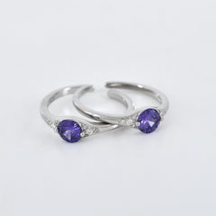 Purple Celestial Opal Toe Rings in 925 Sterling Silver
