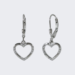 Heart Drop Earrings in 925 Sterling Silver