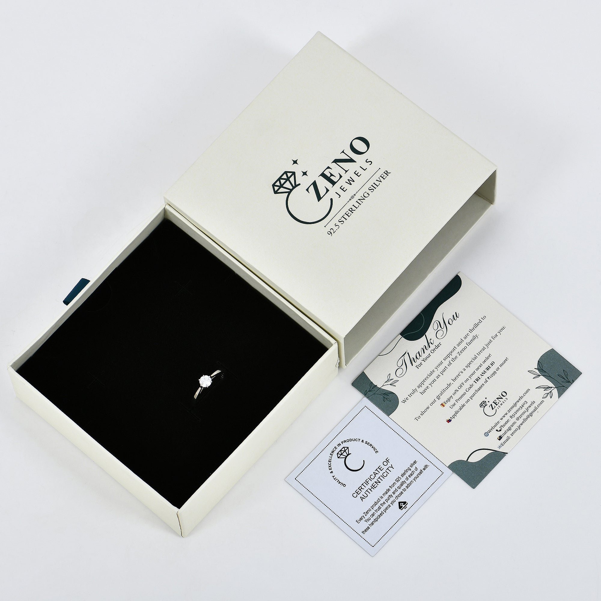 Nova Solitaire Ring in 925 Sterling Silver