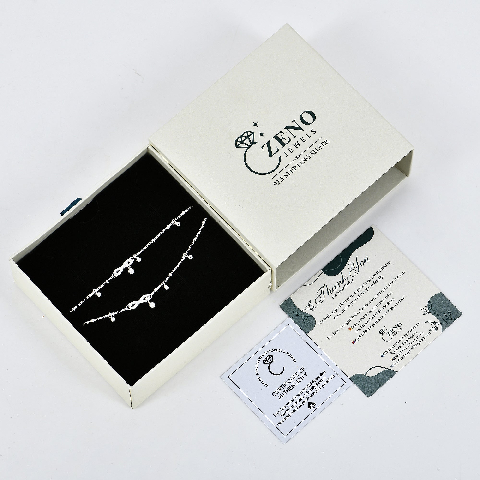 Classic Infinty Anklet in 925 Sterling Silver