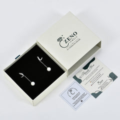 Drop-Chain Pearl Earrings in 925 Sterling Silver