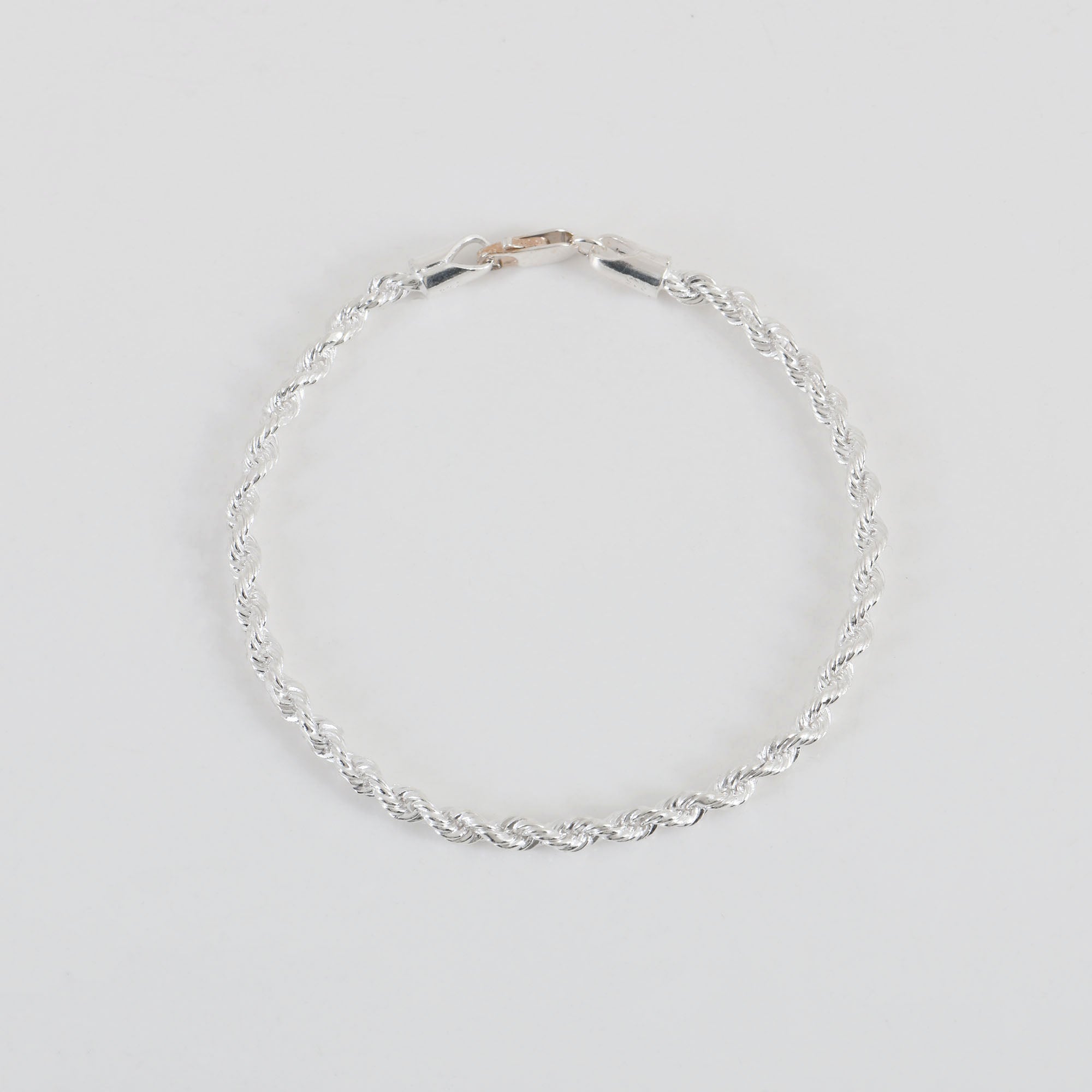 925 Sterling Silver Men’s Twisted Rope Bracelet