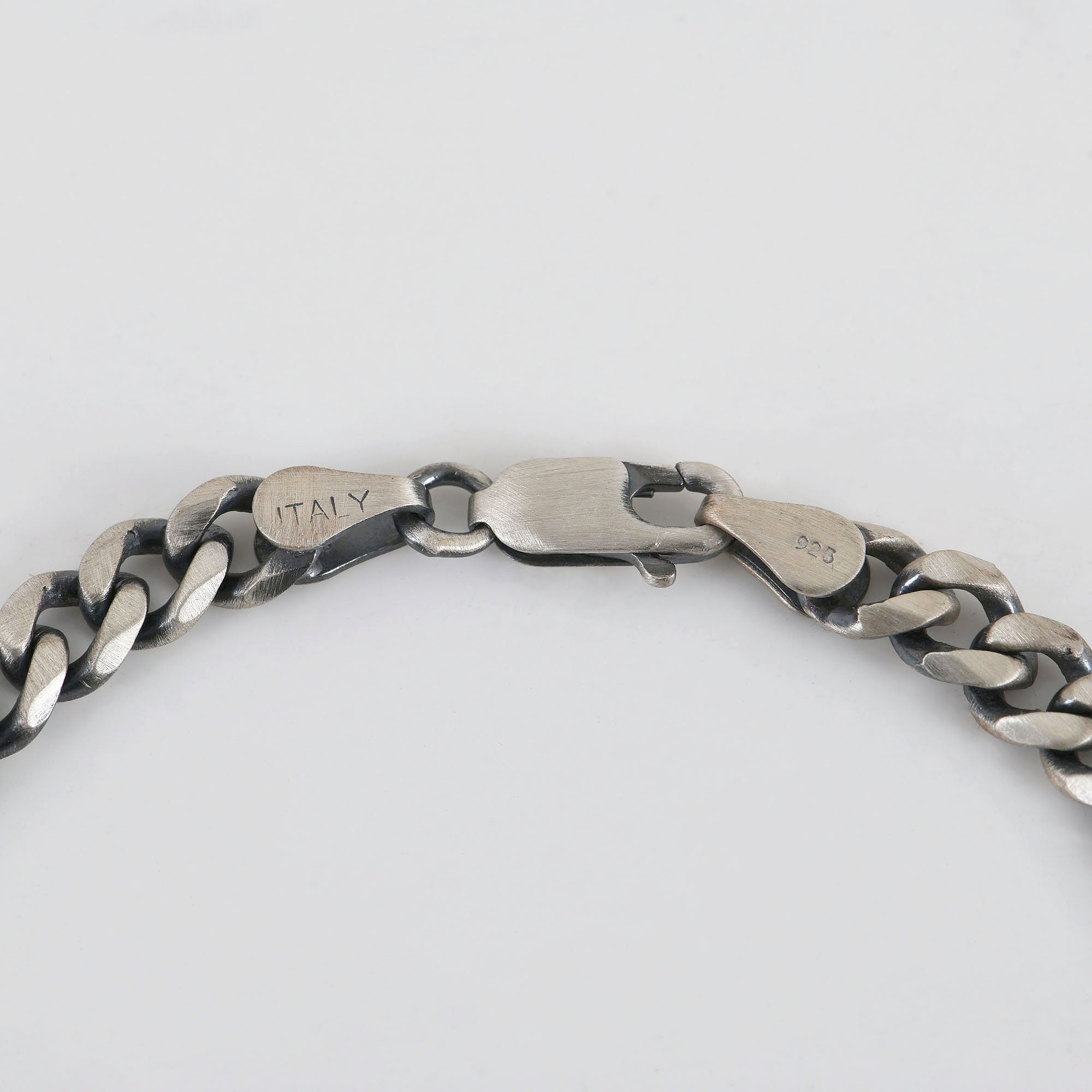 925 Sterling Silver Men’s Oxidised Italian Link Bracelet