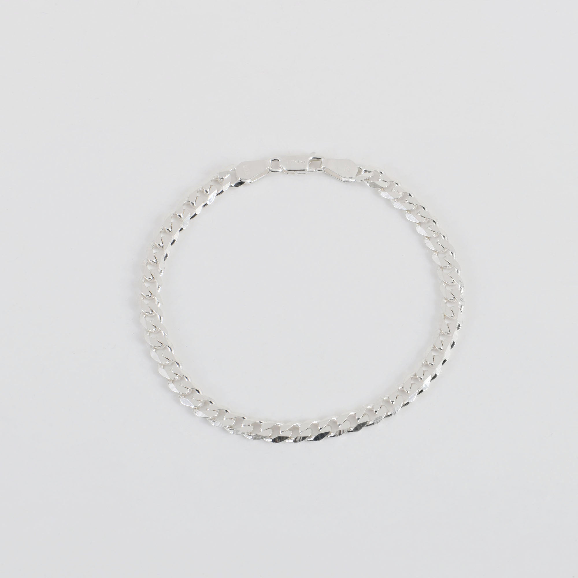 925 Sterling Silver Men’s Curve Cut Bracelet