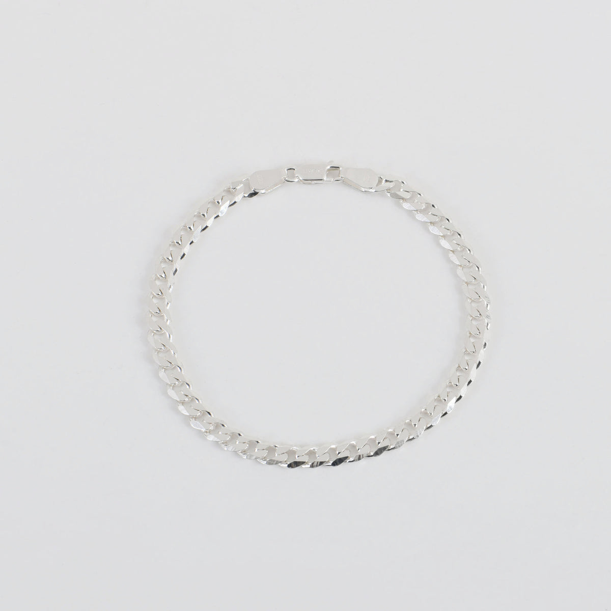 925 Sterling Silver Men’s Curve Cut Bracelet