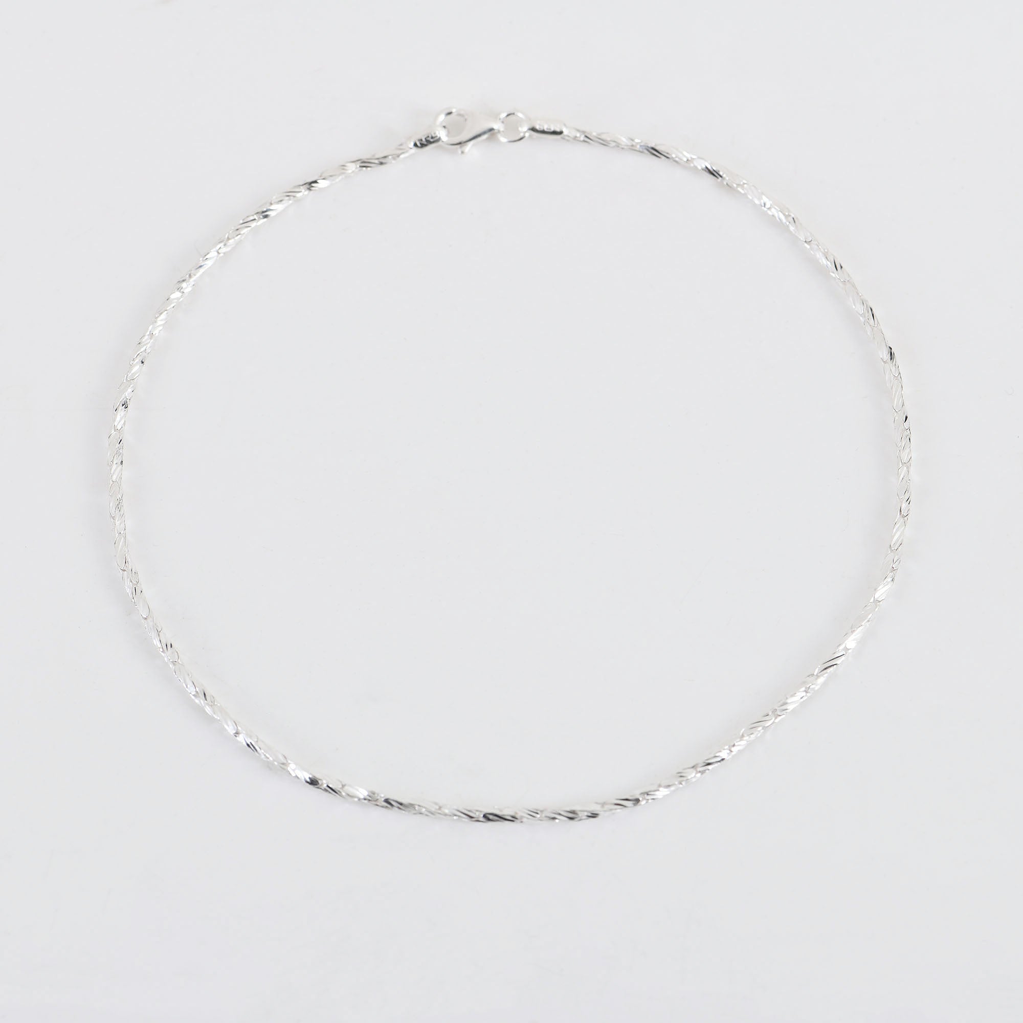925 Sterling Silver Textured Anklet