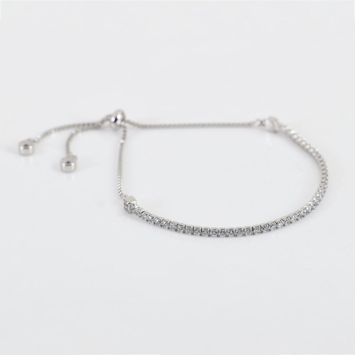 Tennis Adjustable Silver Bracelet in 925 Sterling