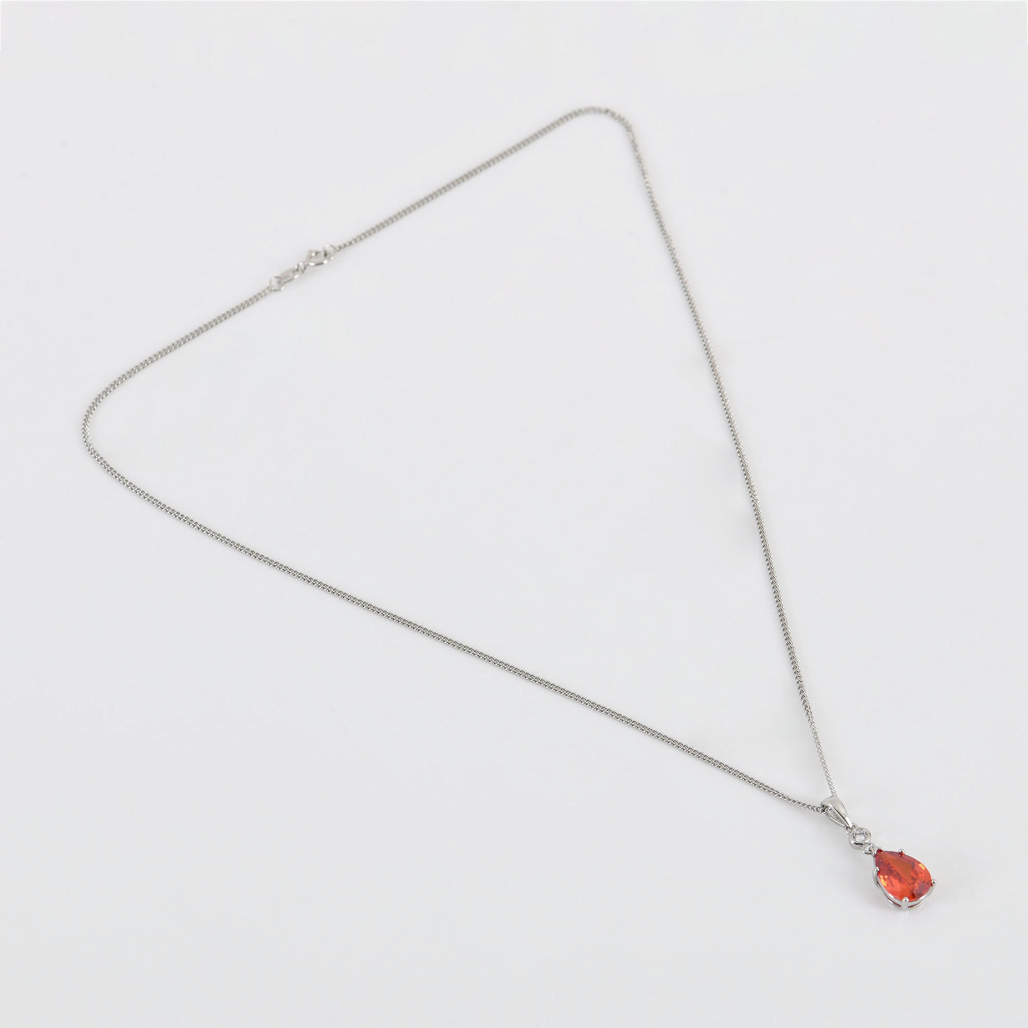 Red Stone Pendant in 925 Sterling Silver