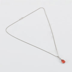 Red Stone Pendant in 925 Sterling Silver