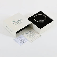 Rhodium Flower Silver Bracelet in 925 Sterling