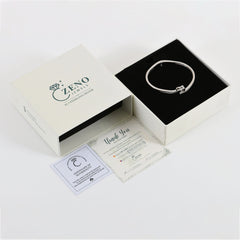 925 Sterling Silver Heart Accent Bangle Bracelet