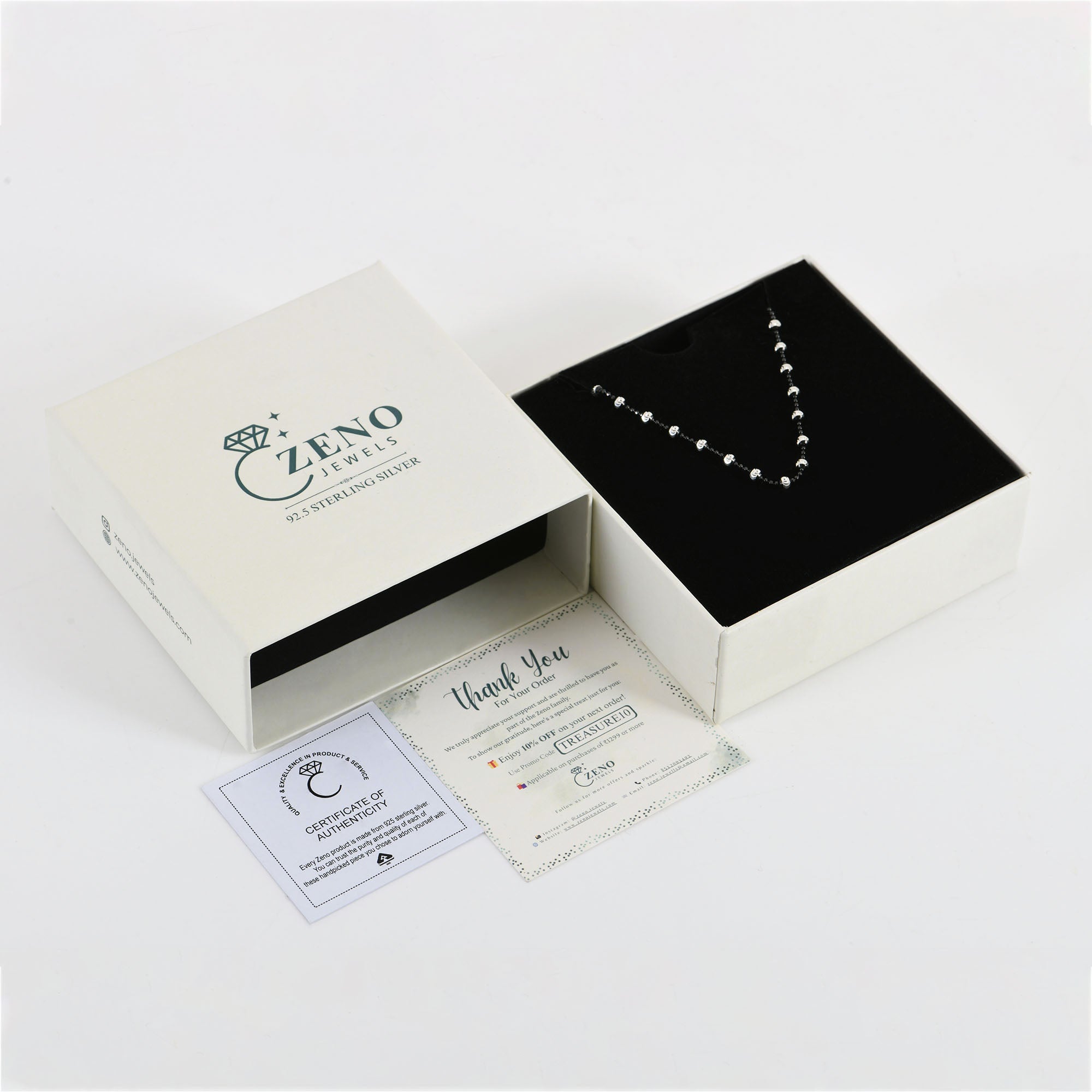 925 sterling silver beaded necklace