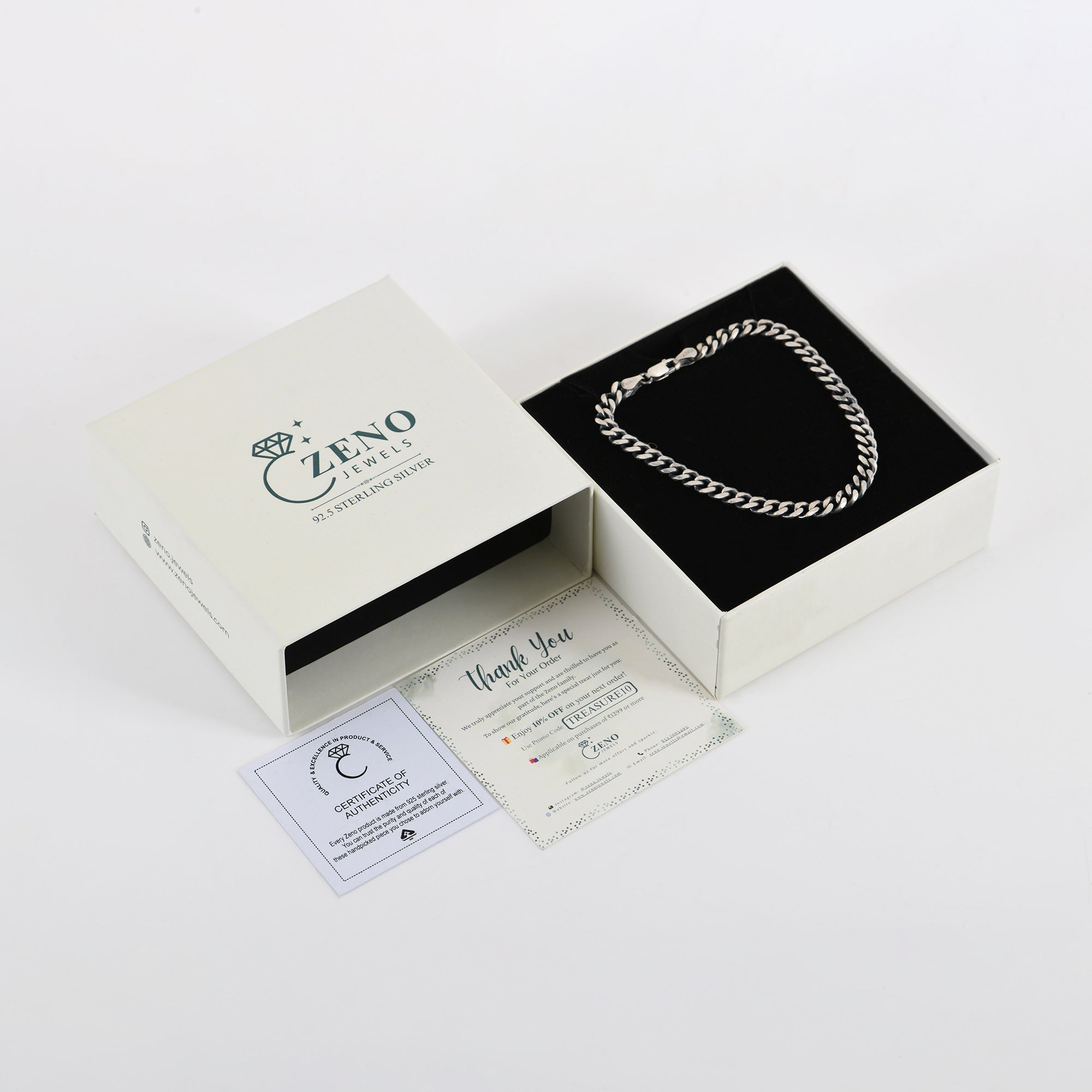 925 Sterling Silver Men’s Oxidised Italian Link Bracelet