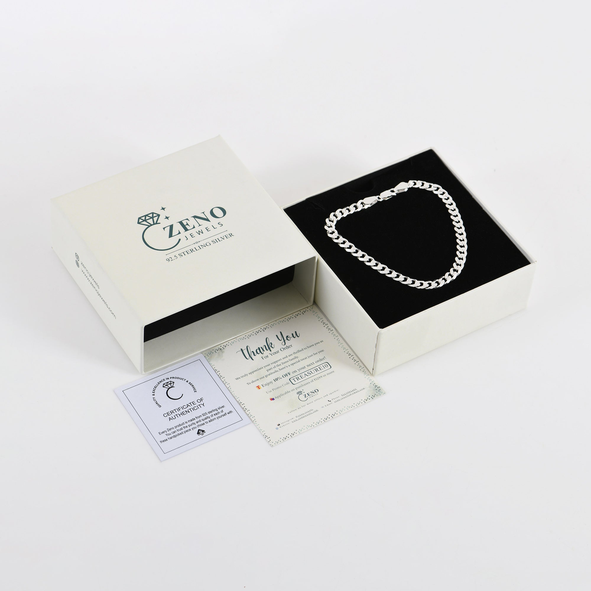 925 Sterling Silver Men’s Curve Cut Bracelet