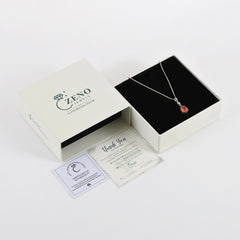Red Stone Pendant in 925 Sterling Silver