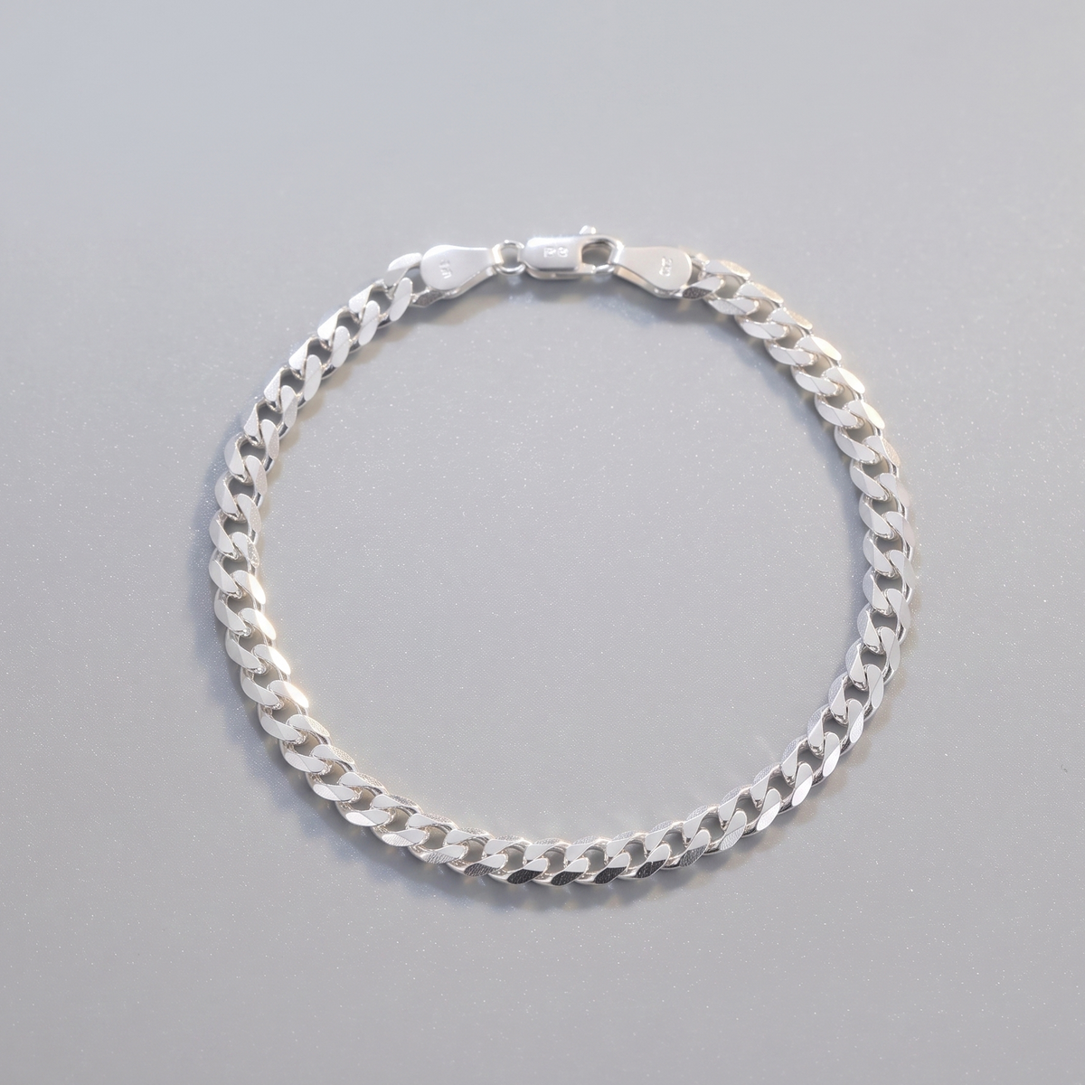 925 Sterling Silver Men’s Curve Cut Bracelet