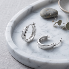 Men's Dome Hoops in 925 Sterling Silver