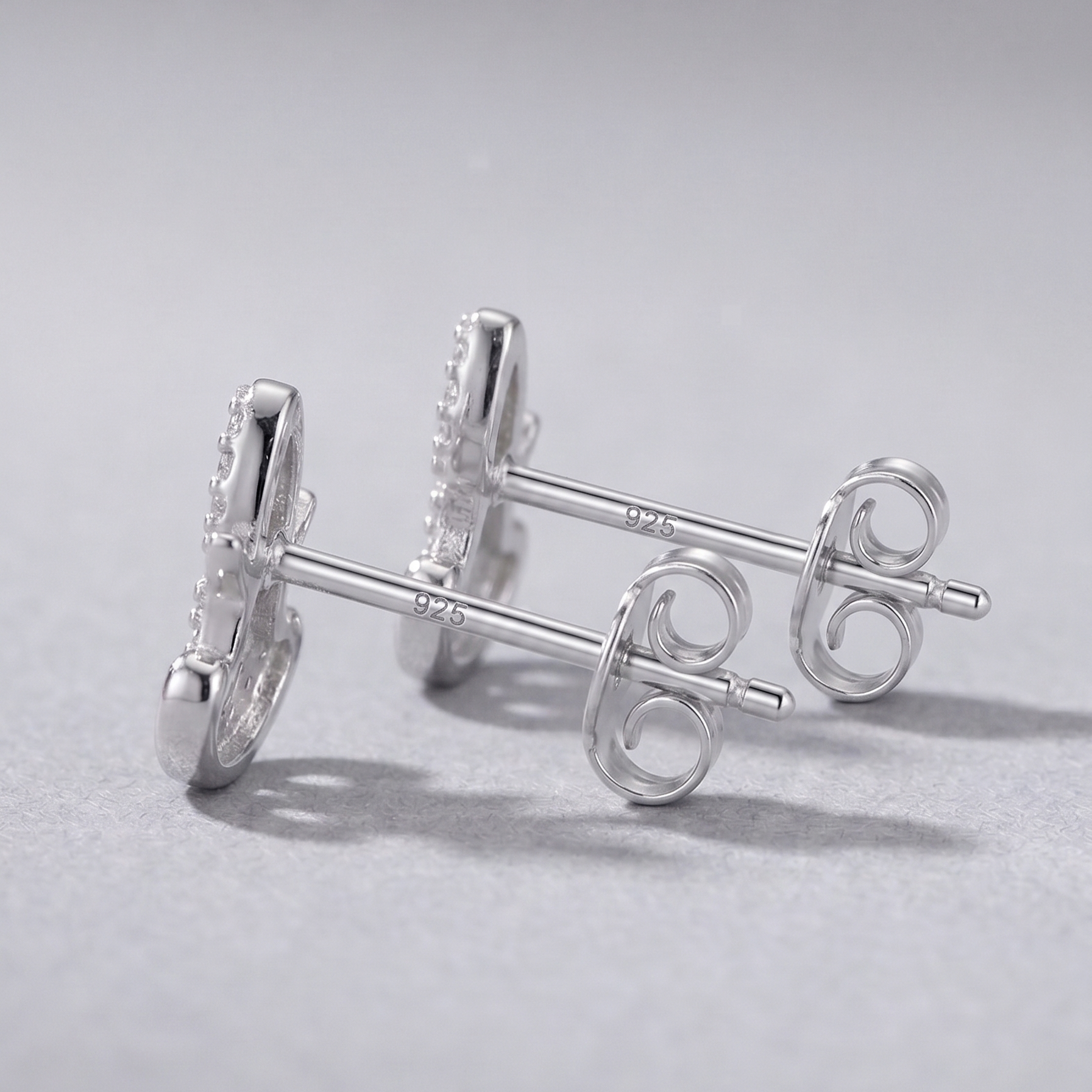 Crystal Rocking Horse Studs in 925 Sterling Silver