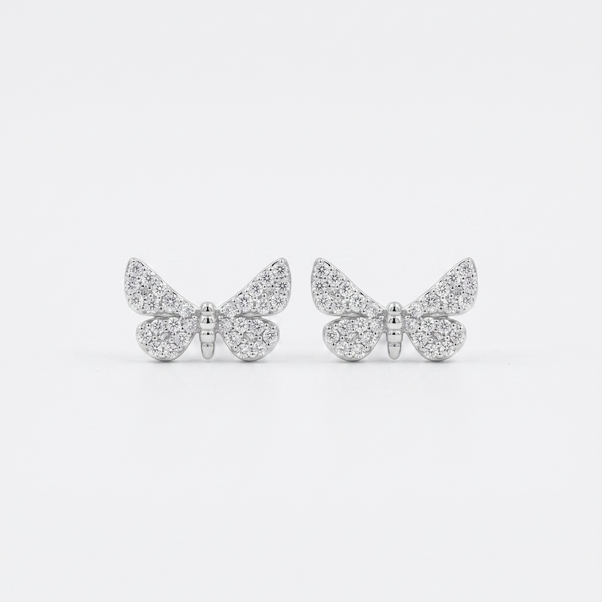 Crystal Butterfly Studs in 925 Sterling Silver