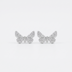 Crystal Butterfly Studs in 925 Sterling Silver