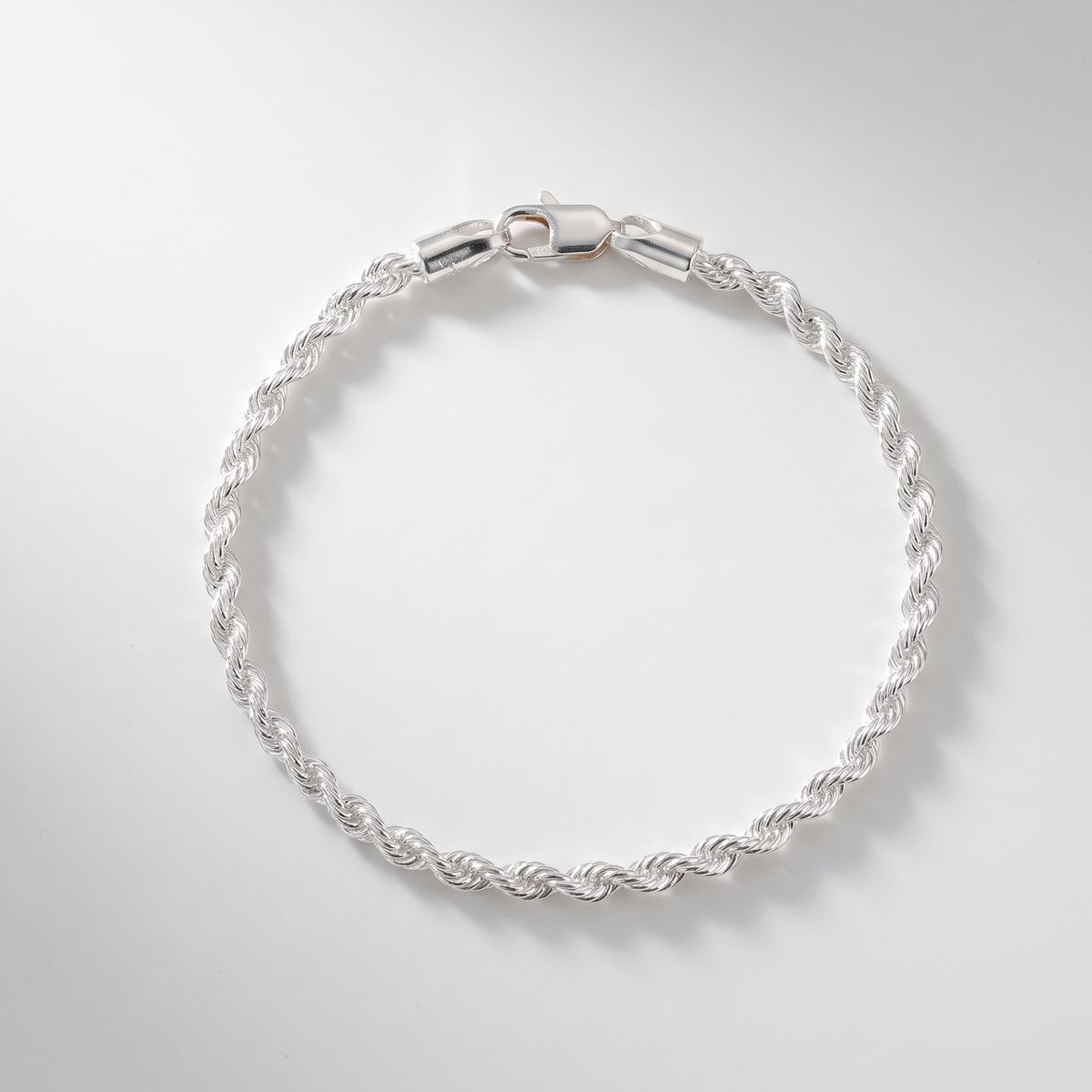 925 Sterling Silver Men’s Twisted Rope Bracelet
