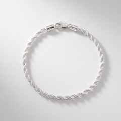 925 Sterling Silver Men’s Twisted Rope Bracelet