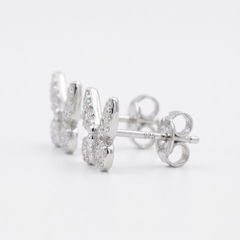 Crystal Butterfly Studs in 925 Sterling Silver
