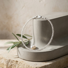 Men's Box Chain Bracelet in 925 Sterling Silver
