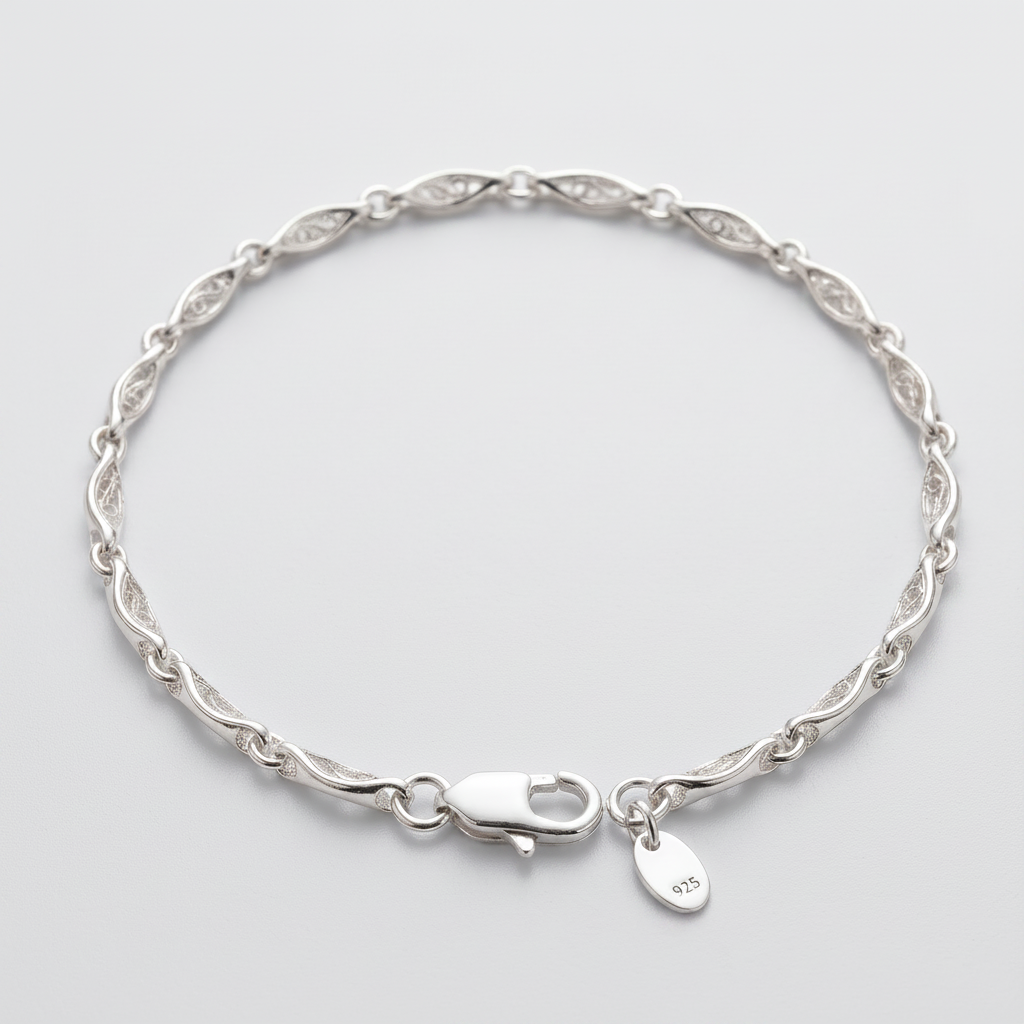 Chrome Twist Bracelet in 925 Silver