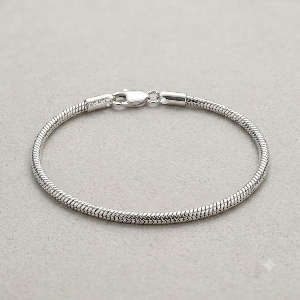Classic Snake Chain 925 Silver Bracelet