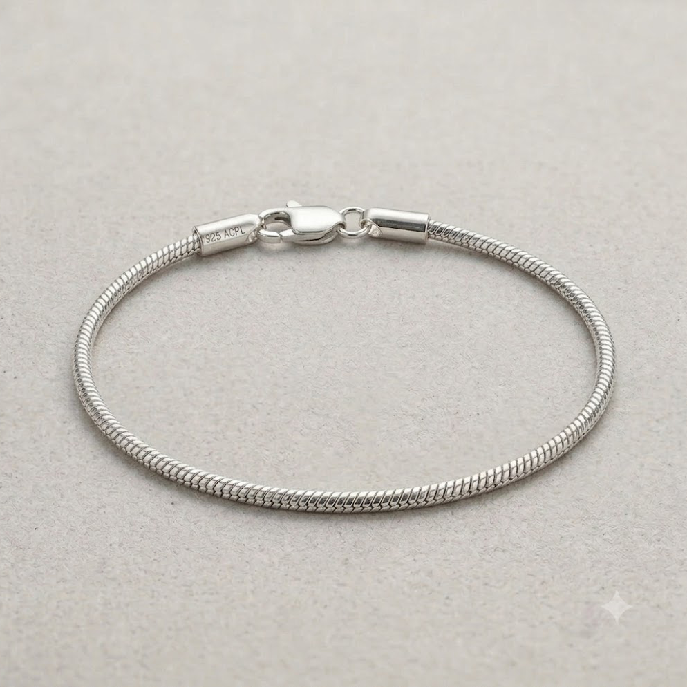 Classic Snake Chain 925 Silver Bracelet