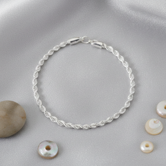 925 Sterling Silver Men’s Twisted Rope Bracelet