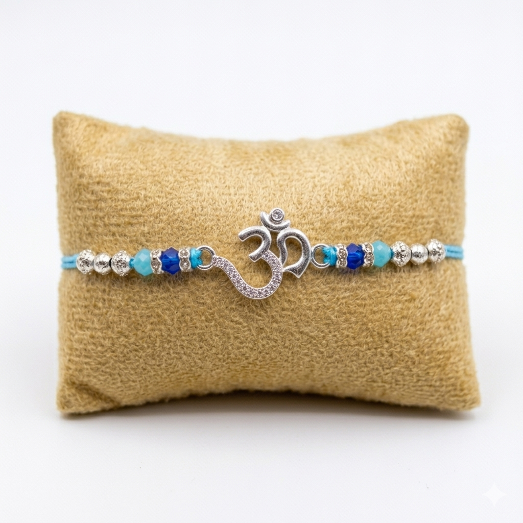Classic Studded Rakhi in 925 Sterling Silver