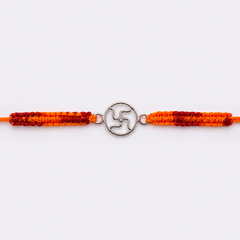 Classic Plain Rakhi in 925 Sterling Silver-Swastik